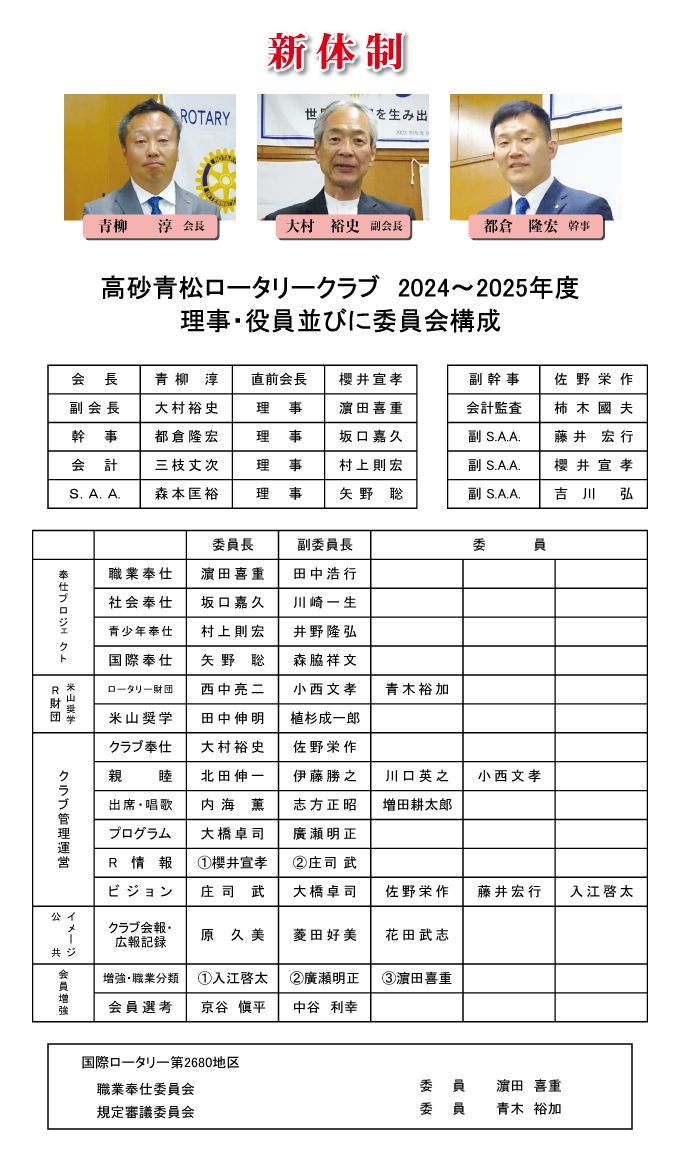 2024～2025年度委員会構成